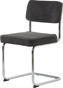 Sivá menčestrová jedálenská stolička Rupert – Unique Furniture