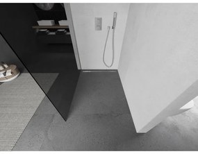 Mexen Kioto, sprchová zástena Walk-In 70 x 200 cm, 8mm šedé sklo, brúsená oceľ profil, 800-070-101-97-40