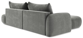 Sivá rozkladacia rohová pohovka (ľavý roh/s leňoškou) Hale – Makamii