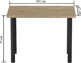 Vintino Jedálenský stôl LUNARO 101 × 67 cm – dub artisan / čierna
