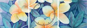 Obraz - Tropické kríky (s hodinami) (90x30 cm)