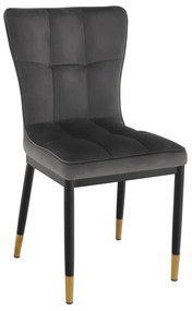 Kondela Dizajnová jedálenská stolička, tmavosivá Velvet látka, EPONA 70744