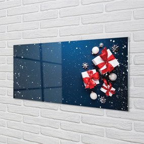 Nástenný panel  Darčeky čačky sneh 100x50 cm