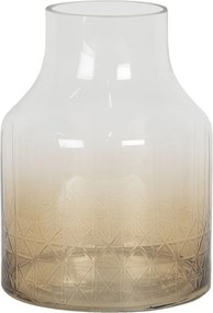 Hnedo biela sklenená váza - Ø 14 * 20 cm