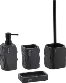 Sada kúpeľňových doplnkov Paola, čierna/s čiernymi prvkami
