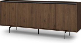 Elegantná komoda Zenar 200 cm so štyrmi dverami - orech / čierna