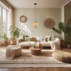 Luster na lanku ALMA 1xE27/60W/230V pr. 23 cm bambus