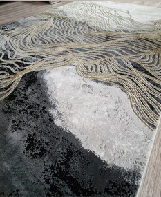 HU Čierny-hnedo-biely moderný koberec Artiste 25419A-Hnedoseda Rozmer: 200x290 cm