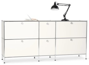 Veľká kovová odkladacia skrinka »CN3« so 6 výklopnými priehradkami, biela