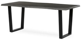 Stůl jídelní, 180x90x75 cm, MDF, kov, šedý dub, černá