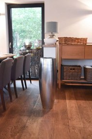 Exkluzívny kvetináč MAGNUM, sklolaminát, výška 80 cm, strieborná metalíza