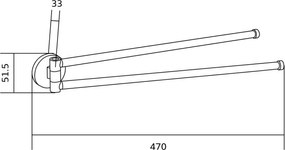 Mexen Remo, dvojramenný otočný vešiak na uteráky, biela, 70507255-20