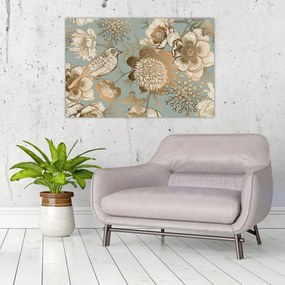 Obraz - Záhrada s vtáčikom (90x60 cm)