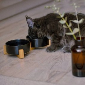 Súprava keramickej misky a ochranného poťahu do auta pre zvieratá Jax čierna