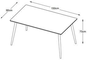 Dizajnový jedálenský stôl Tallys 150 cm dymový dub