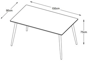 Dizajnový jedálenský stôl Tallys 150 cm dymový dub