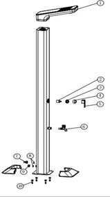 Marimex | Ventil kohútika solárnej sprchy UNO 35 l hliníkovej s LED svetlom | 10992059