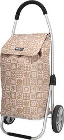 Beagles Béžový kockovaný nákupný vozík na kolieskach “Aluman“
