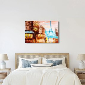 Obraz - Daždivého počasia a Eiffelovej veže (90x60 cm)