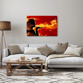 Obraz zeny s plameňmi (90x60 cm)