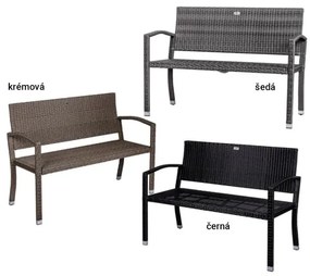 STILISTA záhradná polyratanová lavička 122 x 52 cm, krémová