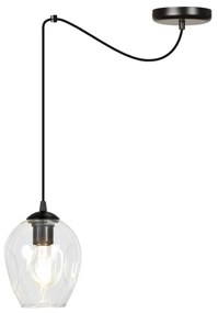 LEVEL 1 | dizajnová káblová závesná lampa Farba: Čierna / transparentná