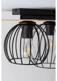 Prisadený luster CYBER 2xE27/60W/230V drevo/čierna