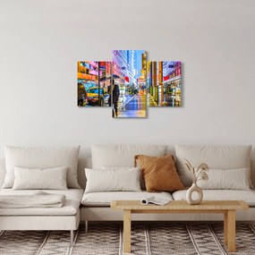 Obraz - Mesto v neónovej žiare (90x60 cm)
