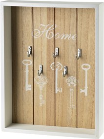 Drevená skrinka na kľúče STACY Key 22x5x28,5 cm biela/hnedá