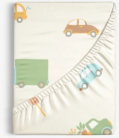Goldea detská bavlnená napínacia plachta - svet autíčok 180 x 200 cm