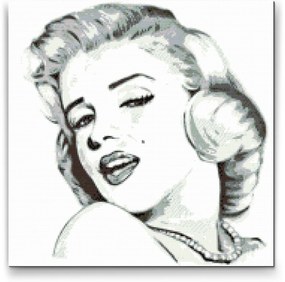Gario Diamantové maľovanie Marilyn Monroe portrét Rozmery: 50 x 50 cm, Rámovanie: S vnútorným rámom, Diamanty: Okrúhle