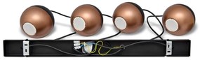 LED Luster na lanku MIDWAY 4xGU10/4,8W/230V čierna/medená