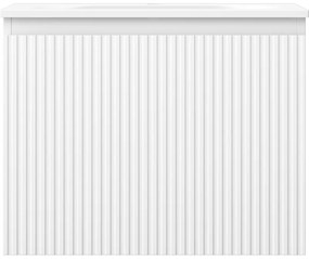 Mexen Rivel, kúpeľňová skrinka 60 cm s umývadlom Vela, 1 zásuvka, drážkovaná, biela matná, 91A20-06047-1-BF01-W23M01