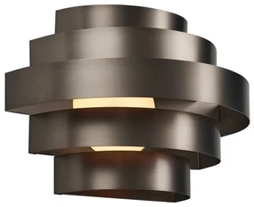 Moderné nástenné svietidlo Gunmetal vrátane LED s 3-stupňovým stmievaním - Lines
