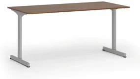 Kancelársky stôl PRIMO BETA, 1600 x 800 mm, sivá podnož, orech