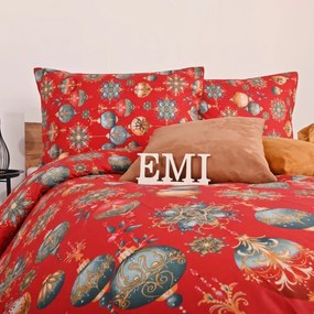 Vianočné bavlnené obliečky Magic červené EMI