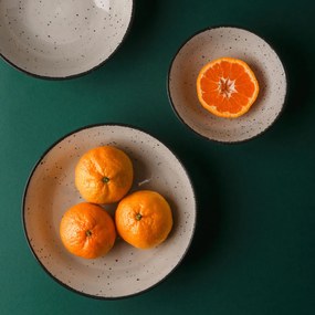 Porcelánový set 16 ks – Gaya Atelier sivé fŕkané - 453096