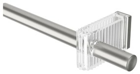 Oceľová roztiahnuteľná garniža v matne striebornej farbe 107 - 305 cm Flute – Umbra