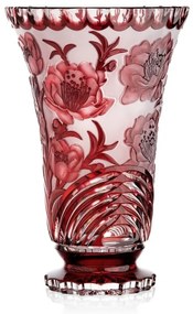 Bohemia Crystal Ručne brúsená váza Sakura Rubín 305mm
