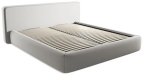 Svetlosivá čalúnená dvojlôžková posteľ s úložným priestorom s roštom 180x200 cm Kiana – Makamii