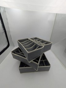 eCarla 2. akosť - Organizér na spodnú bielizeň, súprava 4ks, SPRINGOS - sivý