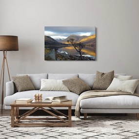 Obraz - Hory pri jazere (90x60 cm)