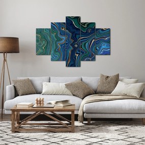 Obraz - Zeleno-modrý mramor (150x105 cm)