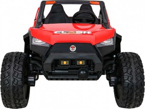 Ramiz Clash batériový kočík pre 2 deti Červený + diaľkové ovládanie + pohon 4x4 + nastavenie sedadla + rádio MP3 + LED