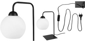 Stolná lampa Eliza, 1x biele sklenené tienidlo
