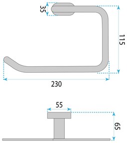 Rea Til, vešiak na uterák, zlatá matná, REA-88069