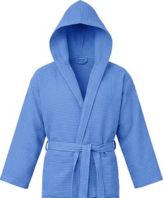 Vafľový župan s kapucňou SPAFFLE, svetlomodrý Veľkosť: XL