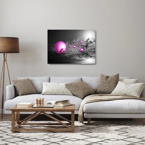 Sklenený obraz ružových gulí (70x50 cm)