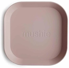 Mushie hranatý tanier 2 ks - Blush