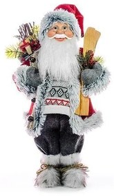 Slovakia Trend Dekorácia MagicHome, Santa s lyžami a drevom, 61 cm